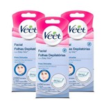Kit Veet Cera Fria Facial Peles Delicadas - 6 Unid.