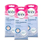 Ficha técnica e caractérísticas do produto Kit Veet Cera Fria Facial Peles Delicadas - 3 Unid.