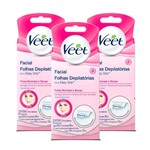 Ficha técnica e caractérísticas do produto Kit Veet Cera Fria Facial Peles Normais e Secas - 3 Unid.