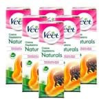 Ficha técnica e caractérísticas do produto Kit Veet Creme Depilatório Naturals Papaia - 6 Unid.