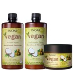 Ficha técnica e caractérísticas do produto Kit Vegan Inoar Máscara Multiuso Vegana 500g, Shampoo e Condicionador Vegano 500ml