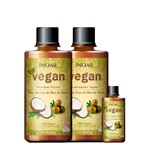 Kit Vegan Inoar Shampoo, Condicionador e Leave-in Vegano 300ml