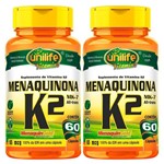 Ficha técnica e caractérísticas do produto Kit 2 Vitamina K2 MK-7 Menaquinona 60 Cápsulas Unilife