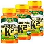 Ficha técnica e caractérísticas do produto Kit 3 Vitamina K2 MK7 Menaquinona 60 Cápsulas (180 Cápsulas) Unilife Vitamins