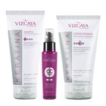Ficha técnica e caractérísticas do produto Kit Vizcaya Keratina Shampoo 200ml + Concidionador 150ml + Cc Cream 12 em 1 70ml