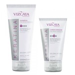 Ficha técnica e caractérísticas do produto Kit Vizcaya Keratina Shampoo 200ml + Condicionador 150ml - Vizcaya