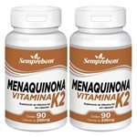 Ficha técnica e caractérísticas do produto Kit 2x Menaquinona Vitamina K2 Semprebom 90 Cap. de 240 Mg.