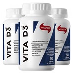Ficha técnica e caractérísticas do produto Kit 3x Vita D3 2000 UI (500mg) 60 Cápsulas - Vitafor