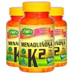 Ficha técnica e caractérísticas do produto Kit 3x Vitamina K2 (Menaquinona) 60 Cápsulas Unilife
