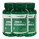 Ficha técnica e caractérísticas do produto Kit 3 Unidades Zinco com Vitamina e 250mg 60 Cápsulas Macrophytus