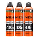 Ficha técnica e caractérísticas do produto Kit 3x300mL Soffie Men Adventure 48h Desodorantes Aerosol