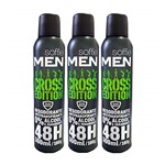 Kit 3x300mL Soffie Men Cross Edition 48h Desodorantes Aero