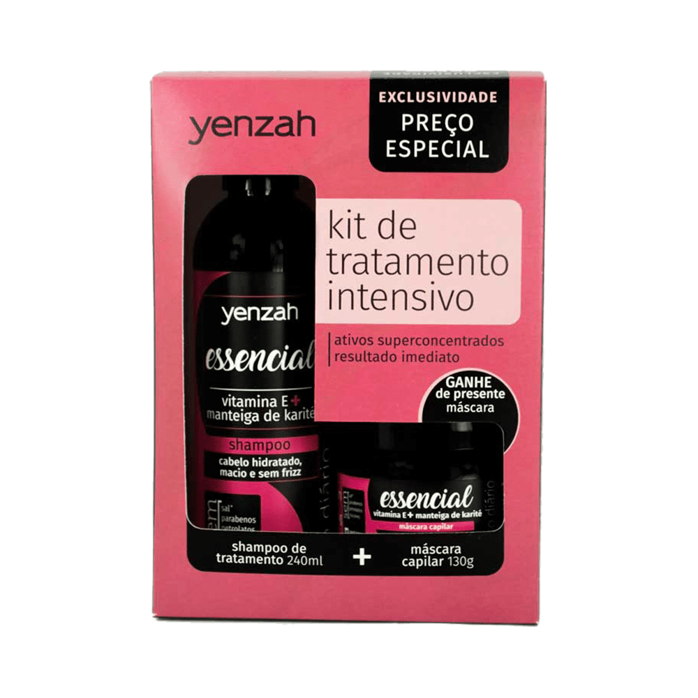 Ficha técnica e caractérísticas do produto Kit Yenzah Shampoo 240ml + Máscara 130g Essencial