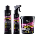 Ficha técnica e caractérísticas do produto Kit Ykas Anabolizante Shampoo 300ml + Máscara 450g + Leave-In 250ml