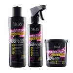 Ficha técnica e caractérísticas do produto Kit Ykas Anabolizante Shampoo 300ml + Máscara 250g + Leave-In 250ml