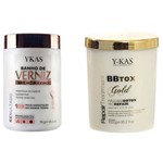 Ficha técnica e caractérísticas do produto Kit Ykas Botox Capilar 1 Kg Máscara Banho de Verniz 1 Kg