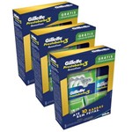 Ficha técnica e caractérísticas do produto 3 Kits Gillette Prestobarba 3 SenseCare: Aparelho de Barbear 12 Unidades + 3 Espumas de Barbear