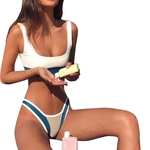 Ficha técnica e caractérísticas do produto Ladies Color Matching alta estiramento Flexibilidade Sexy Bikini Set