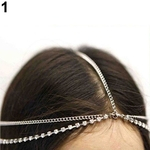 Ficha técnica e caractérísticas do produto Lady Bohemian Fashion Rhinestone Layered Head Chain Headpiece Faixa De Cabelo Jóias