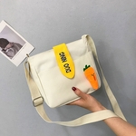 Ficha técnica e caractérísticas do produto Lady Moda bonito S¨®lidos Ombro Canvas Cor Cenoura Selvagem Bag Messenger Bag