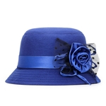 Ficha técnica e caractérísticas do produto Lady Mulher Outono-Inverno Cap estilo britânico de lã Hat Retro Floral chapéu de feltro
