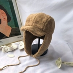 Ficha técnica e caractérísticas do produto Chapéu Lady Outono-Inverno Engrosse Plush Hat Proteção de orelha Sólidos Quente Cor Chapéu de Equitação Outdoor
