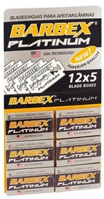 Ficha técnica e caractérísticas do produto Lâmina de Barbeador para Barbear Barbex Platinum Cartela com 60 Lâminas