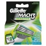 Lâmina de Barbear Gillette Mach 3 Sensitive - 4 Unidades