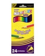 Ficha técnica e caractérísticas do produto Lápis de Cor 24 Cores Multicolor Super