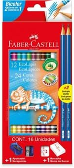 Ficha técnica e caractérísticas do produto Lápis de Cor Bicolor 12 Lápis X 24 Cores Faber Castell