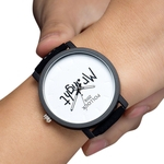 Ficha técnica e caractérísticas do produto Amantes elegante relógio de quartzo MR / MRS grande / pequeno Dial Relógio de pulso ocasional Ornamento do presente Ladies watch