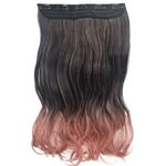 Ficha técnica e caractérísticas do produto LAR Pedaço de longo feminina peruca Gradiente de cor Fluffy Cabelo Natural Cosplay Acessórios