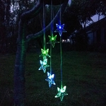 Ficha técnica e caractérísticas do produto LED Solar Mudar de Cor Waterproof Pentagrama Wind Chime para Home Party Night Garden Decoration