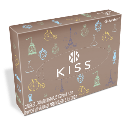 Ficha técnica e caractérísticas do produto Lenço de Papel Facial Kiss - com 50 Unidades - 21,4x14,20cm
