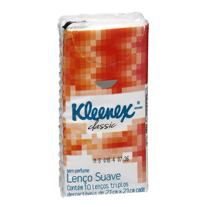 Lenço de Papel Kleenex Classic C/ 10 Unidades (Pacote)