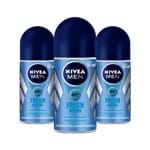 Ficha técnica e caractérísticas do produto Leve 3 Pague 2 Desodorante Nivea Roll-On For Men Fresh Active 50ml