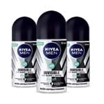 Ficha técnica e caractérísticas do produto Leve 3 Pague 2 Desodorante Rollon Nivea Men Black e White Fresh
