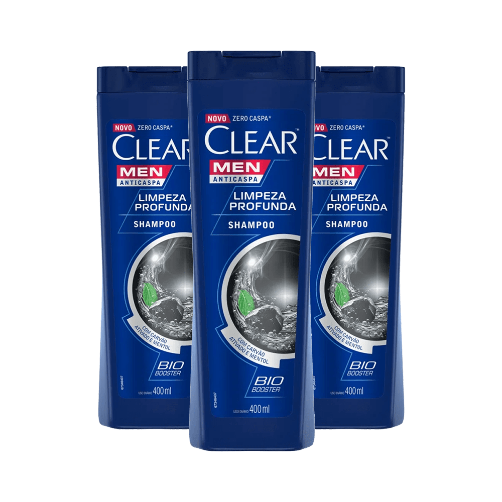 Ficha técnica e caractérísticas do produto Leve 3 Pague 2 Shampoo Clear Men Anticaspa Limpeza Profunda 400ml