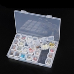 Ficha técnica e caractérísticas do produto Limpar Plástico Ferramentas 28 Slots Art Nail jóias de exibição Armazenamento Caso Box Organizer