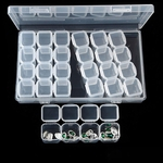 Ficha técnica e caractérísticas do produto Limpar plástico unhas Beads 28 Slots da jóia da arte ferramentas de armazenamento Organizer Caso Box