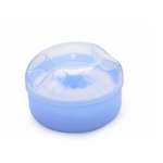Ficha técnica e caractérísticas do produto LingStar Baby Powder Puff Kit Container maleta de maquiagem cosméticos ferramenta Sponge Villus Blue Box