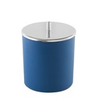 Ficha técnica e caractérísticas do produto Lixeira Azul com Tampa Inox 18,5x23cm