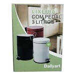 Ficha técnica e caractérísticas do produto Lixeira com Pedal Preta 3 Litros - Dailyart