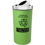 Ficha técnica e caractérísticas do produto Lixeira PP para Resíduos Recicláveis 9L com Tampa Basculante Inox Verde - Brinox