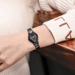 Ficha técnica e caractérísticas do produto Longbo Diamond Geometric Polygon Dial Starry Stainless Steel Belt Ladies Watch