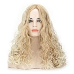 Longo Ouro Curly sintética peruca de cabelo por Mulheres Resistência ao Calor