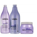 Ficha técnica e caractérísticas do produto Loreal Liss Unlimited Kit Profissionnal Shampoo + Condicionador + Máscara Grande - 3500ml - Roxo