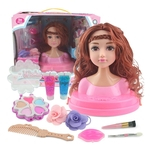 Ficha técnica e caractérísticas do produto  Maquiagem Boneca Cabeça Meninas Playset com beleza e Acessórios de Moda Children's toy