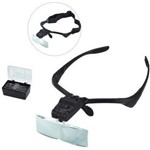Ficha técnica e caractérísticas do produto Lupa de Cabeça Oculos com Iluminação Led Pala com Kit de 5 L