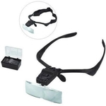 Ficha técnica e caractérísticas do produto Lupa De Cabeça Oculos Com Iluminação Led Pala Com Kit De 5 L
